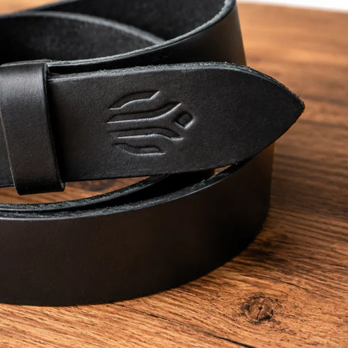 Ceinture en cuir noir pleine fleur 35mm faite main Cuir & Matière