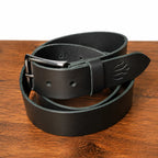 Ceinture en cuir noir pleine fleur 35mm faite main Cuir & Matière