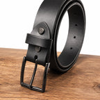 Ceinture en cuir noir pleine fleur 35mm faite main Cuir & Matière